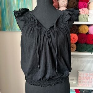 Black Ruffle Sleeve Women’s Top - Brand Unspecified